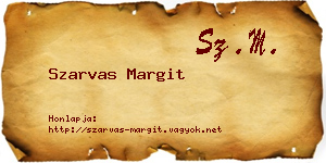 Szarvas Margit névjegykártya