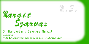 margit szarvas business card